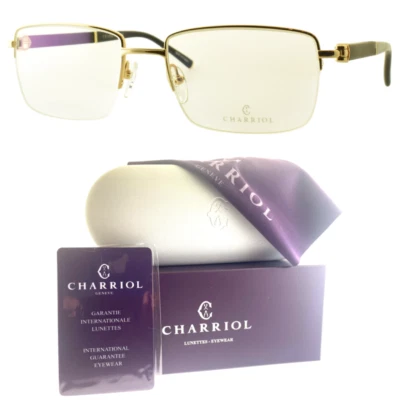 PHILIPPE CHARRIOL PC75108 C03 Shiny Gold Black Semi Rimless Rectangular Frame - Изображение 1 из 4