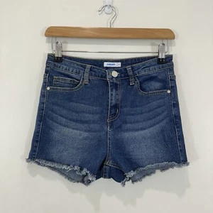 Valleygirl Denim Shorts Women 8 (68 cm Waist) Blue Cut Off Mid Rise Stretch - Picture 1 of 10