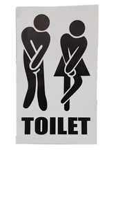 Toilet Door Funny Stickers Lid Seat Decal Art vinyl Bathroom sticker Decoration - Picture 1 of 2