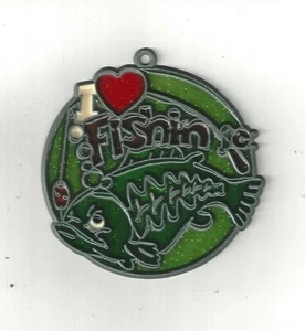 I Love Fishing Suncatcher w/Suction cup (New Old Stock) - Picture 1 of 1