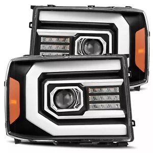 AlphaRex PRO For 2007-2013 GMC Sierra Halogen Projector Headlights Lamps Black - Picture 1 of 10