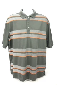 PGA Tour Pro Series Herren Shirt XLT XL TALL SS Golf Polo grau orange gestreift  - Bild 1 von 7