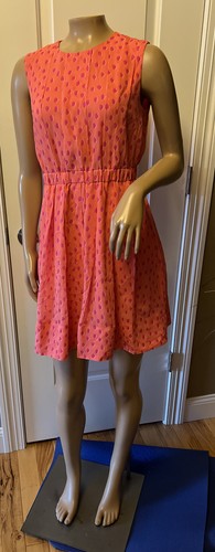 Mini abito KATE SPADE in seta a pois stampa animalier taglia 0 rosa
