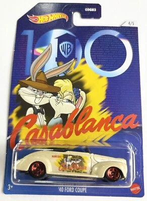 Ford cupé Hot Wheels WB 100 2021 4/5 Looney Tunes Casablanca bronceado 40 escala 1:64 Foto 1 de 4