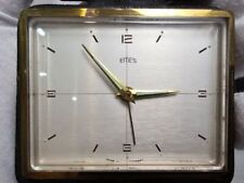 Rare Vintage Emes Wind-Up Travel Alarm Clock Leather Folding Case Travel Watch