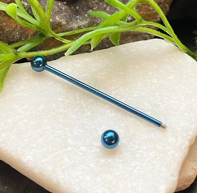 Barra industrial de acero quirúrgico 316L chapada en iones de titanio 1 pieza 14 g 38 mm 1,5" Foto 1 de 4