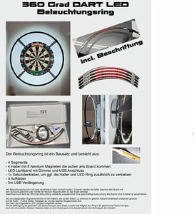 LED Beleuchtungsring 360° Beleuchtung Dart Lichtring, Steel Dart - Bild 1 von 6