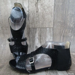 AGL Attilio Giusti Leombruni Euro 2 Womens Black Leather Open Sandals Size 37.5 - Picture 1 of 12