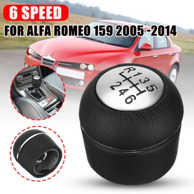 FOR ALFA 159 BRERA SPIDER GEAR KNOB 6 SPEED SHIFTER SHIFT KNOB LEATHER KNOB - Image 1 of 4