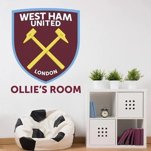 West Ham United FC Official Personalised Name & Crest Wall Sticker - Picture 1 of 5