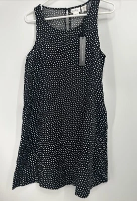NWT Nicole Miller 100% Linen Polkadot Sleeveless Tunic Dress Sz Small - Image 1 of 4