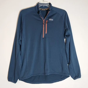 Orvis Pullover Herren Large blau Viertelreißverschluss Outdoor leicht Performance Top - Bild 1 von 11