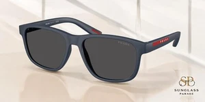 PRADA LINEA ROSSA PS 06YS TFY06F Rubber Blue Dark Grey 56 mm Men's Sunglasses - Picture 1 of 2