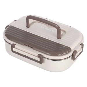  Bento Lunch Box: 1000ml/34oz Lunch Container 5-Compartment Stainless Steel - - Picture 1 of 17
