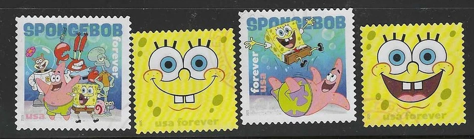 US Sc# 6025-6028 SPONGE BOB USED SET of 4 OFF PAPER SOUND - Image 1 of 1