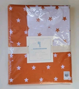 Pottery Barn Kids Duvet Cover Twin 100% Organic Cotton Orange Star Print NOS - Picture 1 of 7