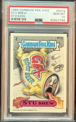 1988 GARBAGE PAIL KIDS SERIES 14 #557A STU BREW PSA 10 GEM MINT - Image 1 of 2