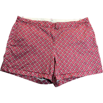 Pantalones Cortos Chinos Crown & Ivy Para Mujer Talla 20W Plus Rosa Patrón Geométrico Frente Plano Foto 1 de 4