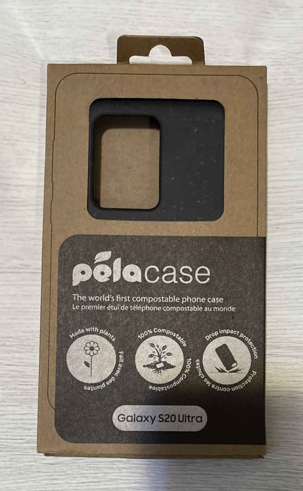 Funda de teléfono compostable marca Pela para Samsung Galaxy S20 Ultra, negra Foto 1 de 1