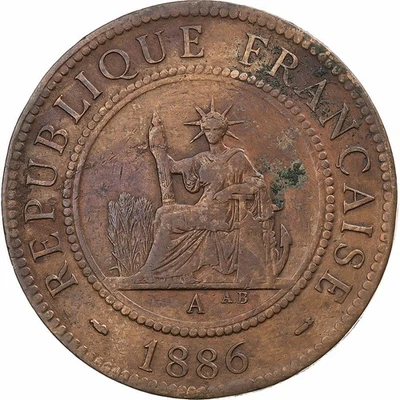 [#134724] French Indochina, 1 Centime, 1886, Paris, Bronze, VF - Image 1 of 2