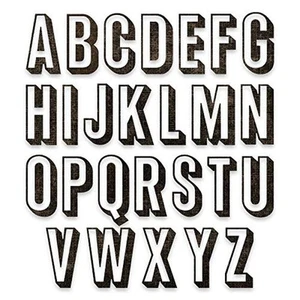 Tim Holtz - Sizzix SIZZIX THINLITS DIE ALPHA UPPR, Alphanumeric, Shadow Upper - Picture 1 of 4