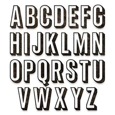 Tim Holtz - Sizzix SIZZIX THINLITS DIE ALPHA UPPR, Alphanumeric, Shadow Upper - Image 1 of 4