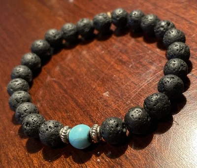 Pulseira elástica Lava Rock And One turquesa - Imagem 1 de 4