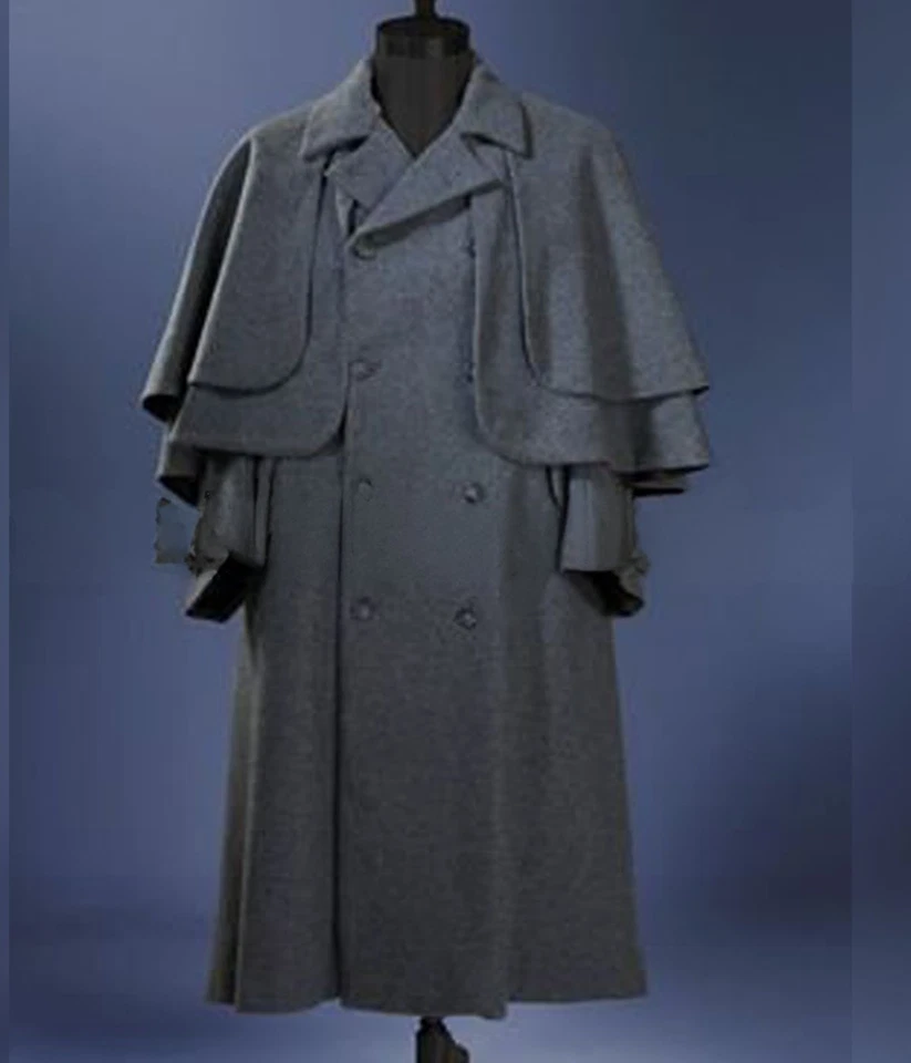 New Gray Wool Caped Greatcoat About 1760 until 1830th Men's Double Layers Coat - Image 1 of 4