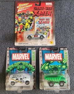 Johnny Lighting Maista 2002 Marvel Diecast Cars 3 Pc Lot X-Men, Incredible Hulk  - Picture 1 of 9