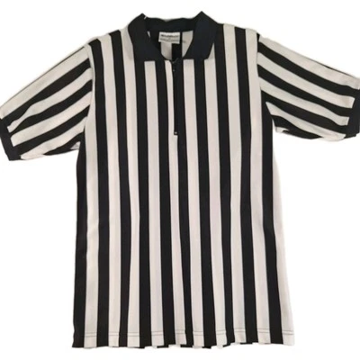 Game Craft Referee Shirt Med Black and White 1/4 Zipper Short Sleeve Foto 1 de 4