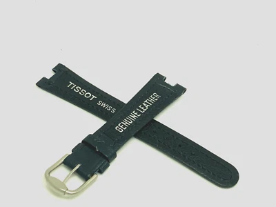 Correa de repuesto para reloj Tissot cuero azul 16 mm correa con muescas hebilla plateada Foto 1 de 4