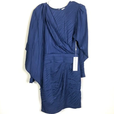 RONNY Kobo Shanaya Dress Mini Navy Blue Designer Cocktail Long Sleeves Small NWT - Image 1 of 4