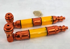 NARANJA Juego de 2 Tubos Metal Anodizado 5" Largo Más Pantallas - Imagen 1 de 4