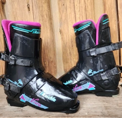 RAICHLE 男女通用黑色/粉红色滑雪靴 9 US 322 毫米后门调节钢系统  — 第 1/4 张图片