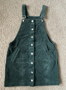 Mi Ami Dark Green Corduroy Button Up/Adjustable Straps/2 Pockets/Jumper Size S - Picture 1 of 10