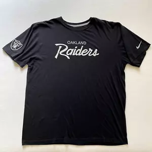 Vintage Nike Oakland Raiders Shirt XL Mens Black Rare Script 90s NWA Hat Rap HTF - Picture 1 of 10