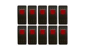 ROCKER SWITCH PLATE/ SWITCH COVER WITH SINGLE RED ACTUATOR 10 PSC - Picture 1 of 3
