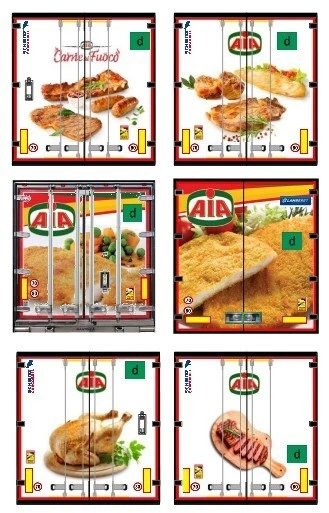 Grafica adesiva portelloni posteriori "AIA" x rimorchi Herpa 1/87 6 pz - Immagine 1 di 1