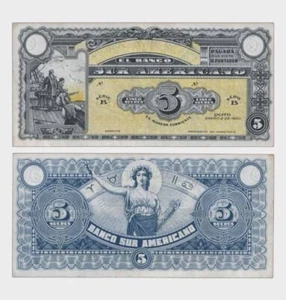 Ecuador - Banco sur Americano - 1920 - 5 Sucres - RESTO - "aUNC" #CO7266 - Imagen 1 de 6