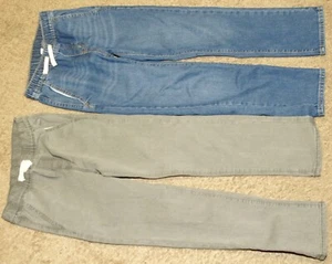 2 Pair Old Navy Straight M Fit Boys Blue Jeans Size 8 Comfortable Elastic Waist - Picture 1 of 9