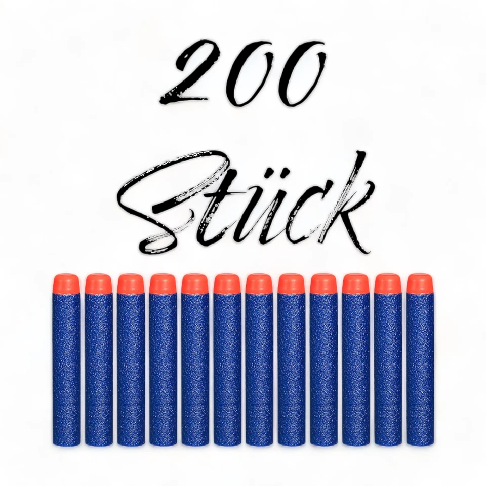 HAPPYHOURHERO Nerf Pfeile| Nerf Zubehör | Nachfüllset | Soft Pfeile 200 | Blau