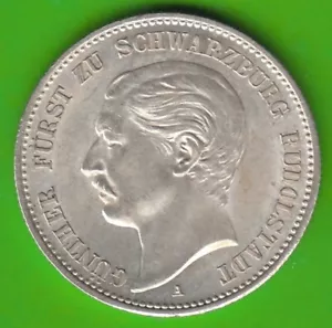 Münze Silber Schwarzburg-Rudolstadt 2 Mark 1898 fast Stempelglanz nswleipzig - Bild 1 von 3