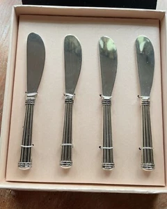 Grace’s Teaware 4 Streuer Cocktail Messer Silber Teller vertikale Details Geschenkbox - Bild 1 von 4