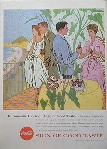 1957 Vintage Coca-Cola print ad Rio de JaneiroCity in BrazilCoastal Beach  - Picture 1 of 1
