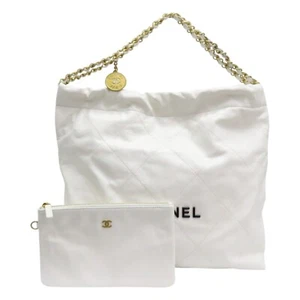 CHANEL Matelasse 22 Chain Shoulder Bag Quilted Calfskin White - Picture 1 of 18