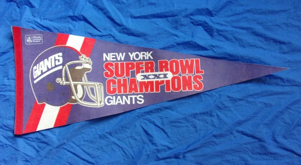 New York GIANTS Superbowl Champions XXI Football Pennant 1987 - Image 1 of 1