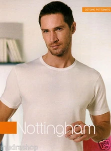 T-SHIRT UOMO NOTTINGHAM GIROCOLLO 100% COTONE BIANCO TG M L XL XXL XXXL - T41D - Picture 1 of 1