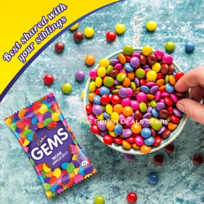 50 Packs x Cadbury Gems Milk Chocolate Colourful Sachet Pouch X-MAS Kids Gift FS - Image 1 of 4