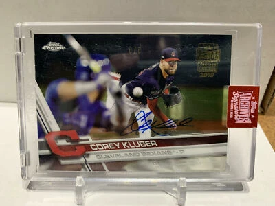 2019 Archives Signature Series Corey Kluber Autograph 6/6 Topps Chrome #5 - Image 1 of 2