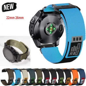 22 26mm Nylon Strap For Garmin Fenix8 47 51mm 7 7X Pro 6 5 5X Plus Band Bracelet - Picture 1 of 25